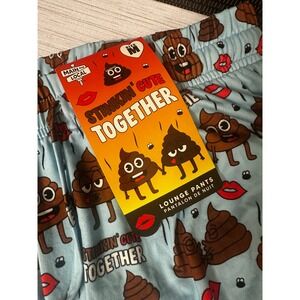 Main and Local Stinkin Cute Together Poop Emoji Lounge Pants Blue Joggers Medium